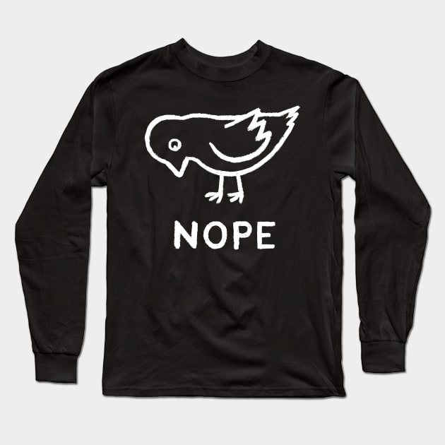 Nope Bird Long Sleeve T-Shirt by FoxShiver